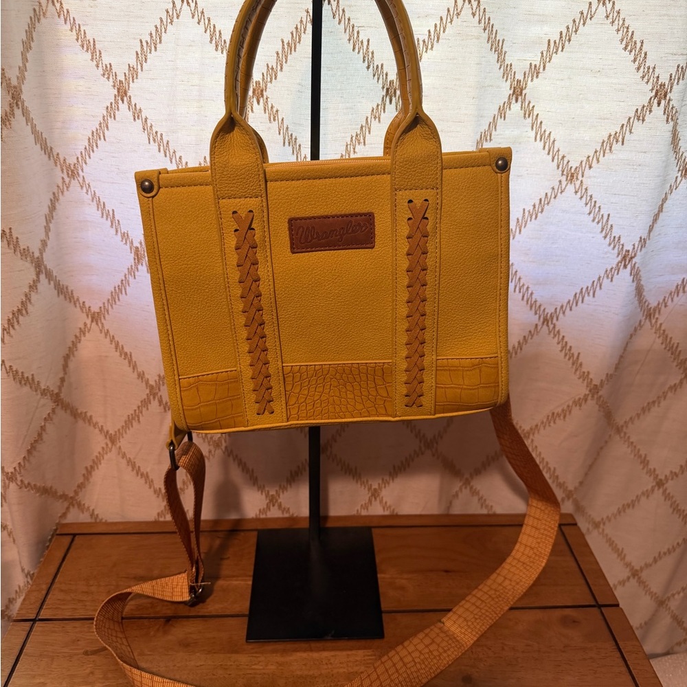 Wrangler Yellow Crossbody Bag with Brown Accents